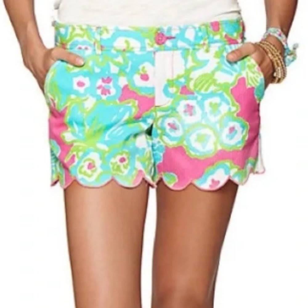 Lilly Pulitzer Buttercup Scallop Hem Shorts A Delicacy Size 0